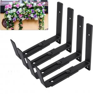 Wholesale Black Powder Coated Flower Box Holder Heavy Duty Planter Box Bracket for Wall Mounting from china suppliers