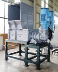 HDPE Blue Drum Foamed Container Four Shaft Axis Plastic Recycling Shredder