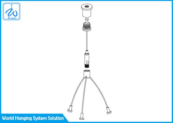 Galvanized Steel Hanging Light Wire Kit , Aircraft Cable Outdoor Lights Hanging