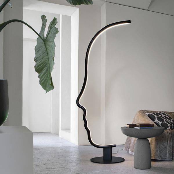 Postmodern Floor Lamp Human Face LED Floor Lamp Hotel Livingroom Bedroom