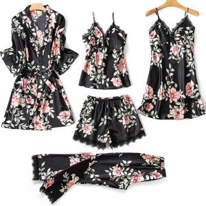 Wholesale 5 Pieces Women Sleepwear Lace Sexy Bodysuit Lingerie Plus Size Loose Comfortable from china suppliers