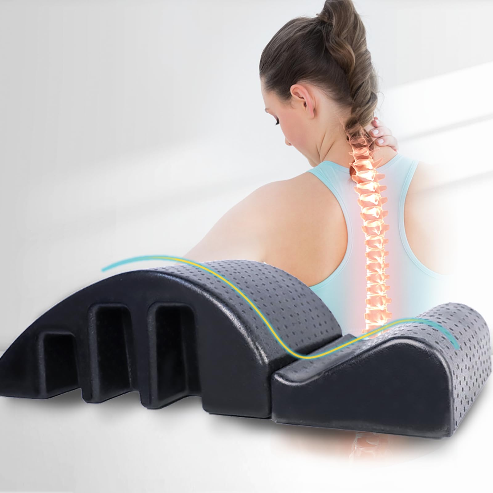 Black Spine Rehabilitation Device Pilates Corrector Step Core Strengthening Stretching