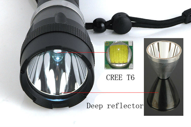 Y88 High bright rechargeable XML-T6 5 mode 10W diving flashlight
