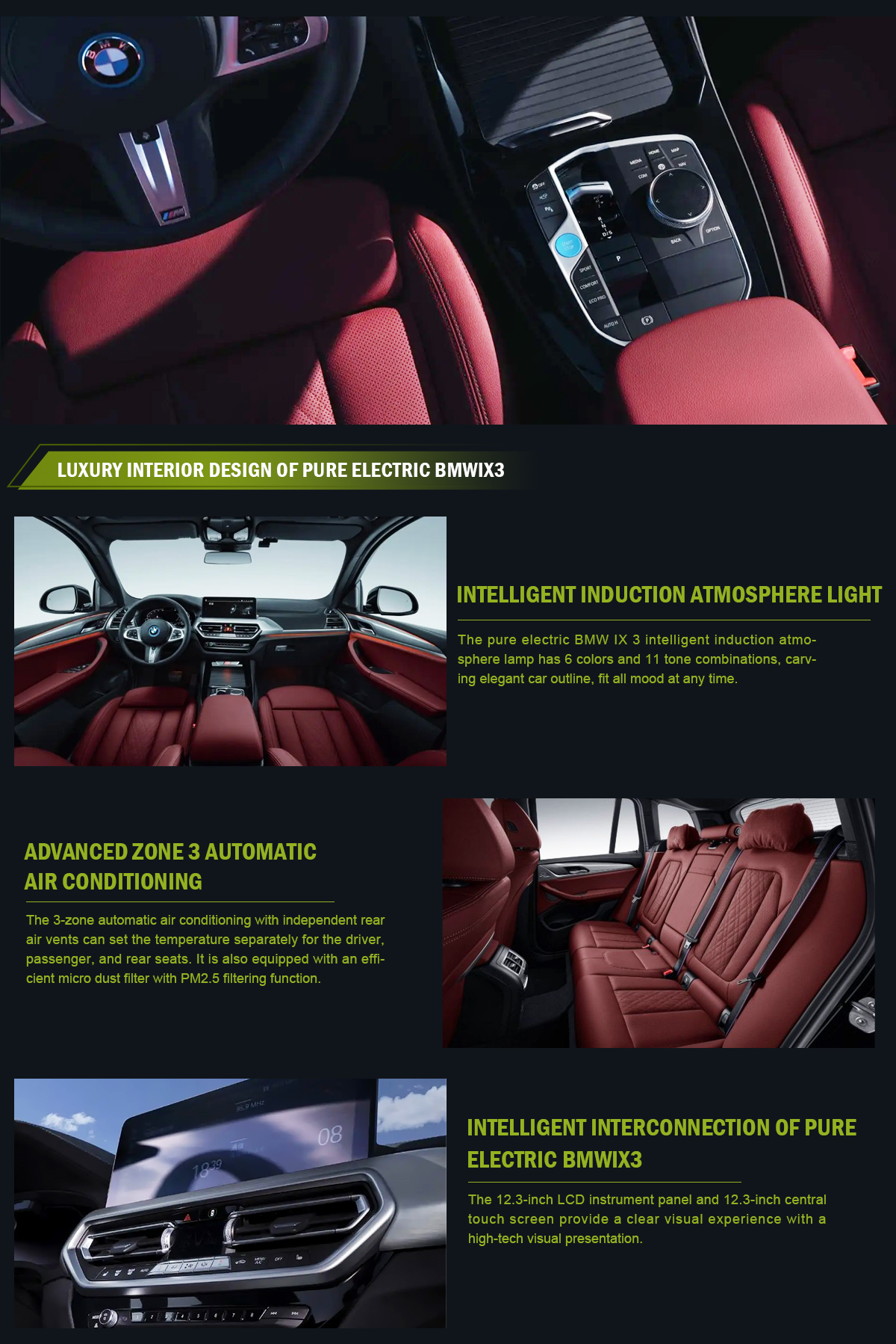 2024 Energy BM-W iX3 I3 0km Used Pure Electric SUV Car with Ternary Lithium Battery WHEELBASE 2864mm Charging time 0.75Hour
