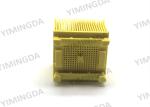 Nylon Square Foot Brush Yellow Color Auto Cutter Bristle 50 * 50 *43mm For Orox