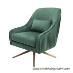 Stainless Steel Base Revolving Leisure Accent 68cm 90CM Metal Frame Armchair