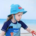 Wide Brim Blue Cartoon Bucket Hat UPF 50+ SGS UPF Certificate