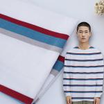 Knitted Striped Cotton Fabric Double Yarn For Long Sleeve Clothes