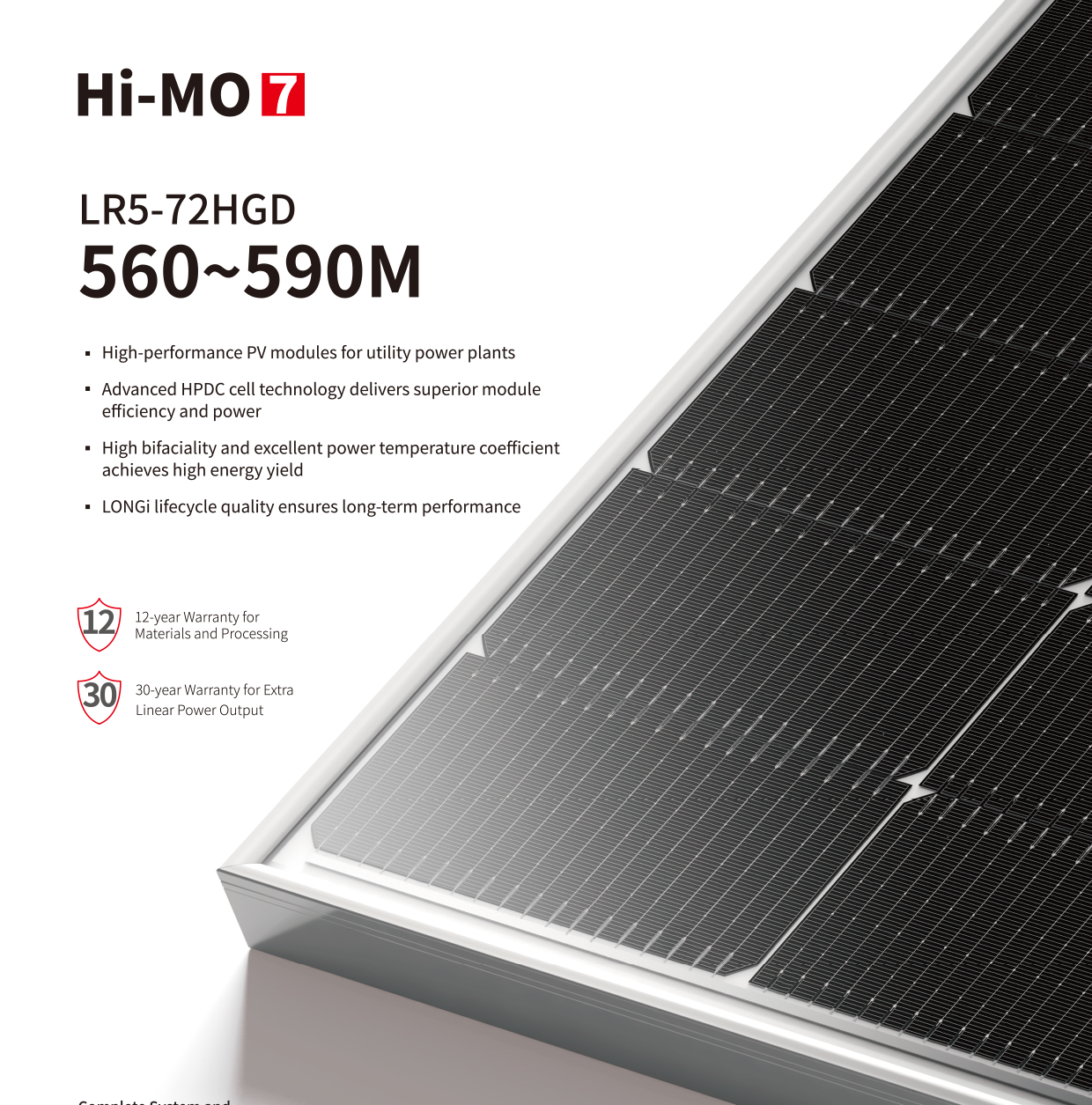Longi Hi Mo 7 N Type Solar Modules 580W 585 Watt 575 590 W LR5-72HGD HPDC Solar Panels