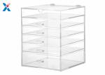 6 Tier Acrylic Cosmetic Makeup Organizer , Clear Cube Makeup Organizer With 5