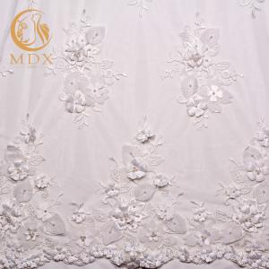 Wholesale Classical White Lace Fabrics Material Handmade 80% Nylon 0.9144m Length from china suppliers