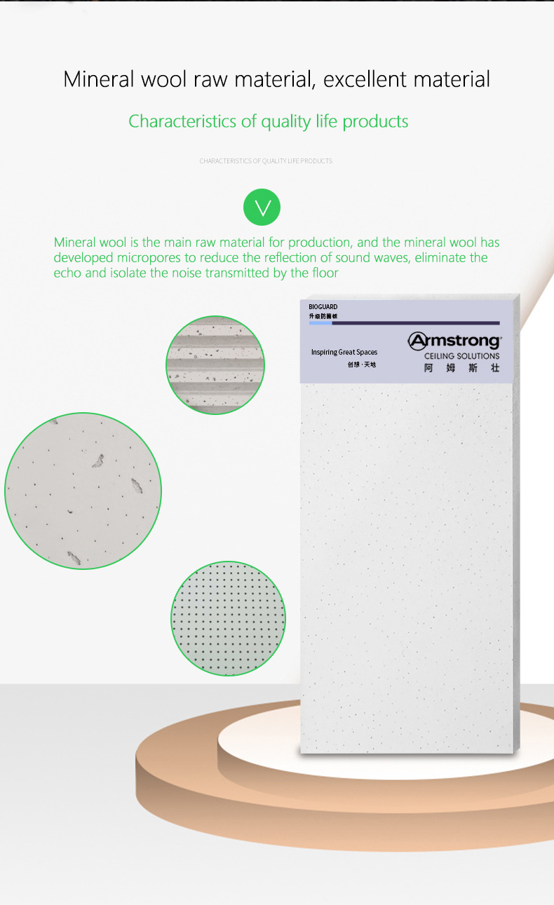 Custom Mineral Wool Ceiling Satisfied With Mineral Cotton Plate Ceiling