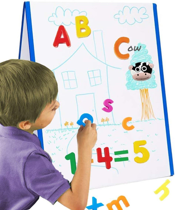 ROHS Magnetic Dry Erase Board Tabletop Magnetic Whiteboard Portable Foldable Magnetic Easel For Kids
