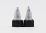 Long Nozzle Solid Black Plastic Screw Caps 18mm 20mm 24mm 28mm Ribbed Closure