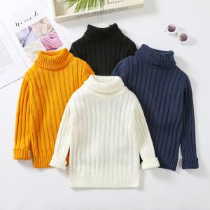 Wholesale Children's high neck long sleeve cotton top baby girls Ribbed Knit sweater turtleneck turtle neck for kids from china suppliers