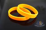 Custom Plastic Bracelets PVC Wristbands Gold Color With Letters 212mm Size