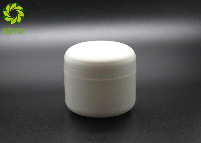 Two Layers White PP Plastic Face Mask Jar 100g Round Empty Face Cream Containers