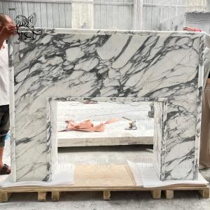 Wholesale Marble Fireplace Italian Natural Stone Freestanding Luxury Fireplace Mantel Surround European Style Modern from china suppliers