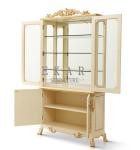 Oval Curio Cabinet 4 Doors Living Room Cabinets With 3 Glass Shelves FJ-138