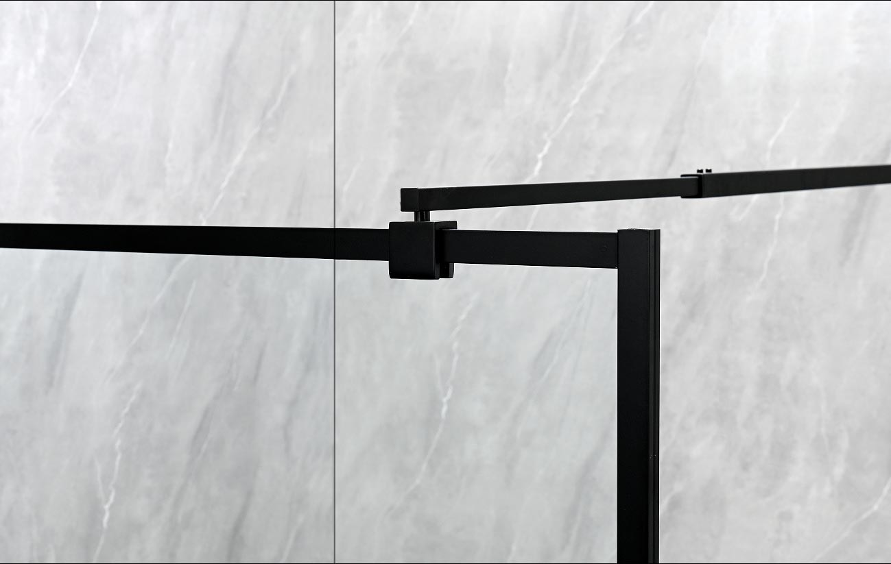 6/8mm Tempered Glass With Black Alum Frame Frameless Shower Enclosure For Stylish Bathroom