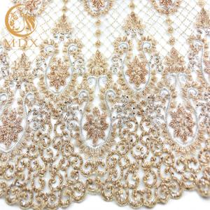 Wholesale Embroidery Handmade Gold Colour Lace Material MDX Lace Fabric For Wedding Dress from china suppliers