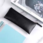 MROCO Pencil Case Pencil Pouch Black Pencil Bag PU Leather Pen Case Small Zipper