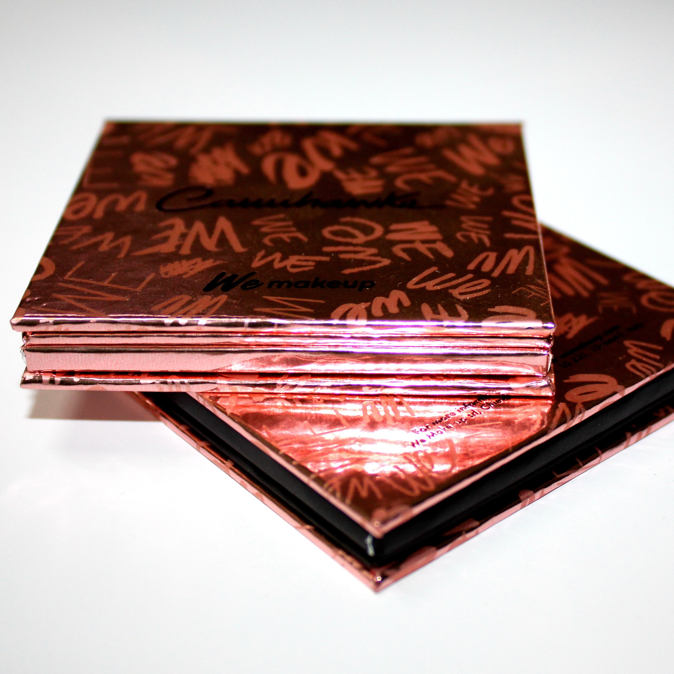 Refillable Paper Empty Magnetic Palette Metalized Rose Gold 4 Pan Eyeshadow Palette