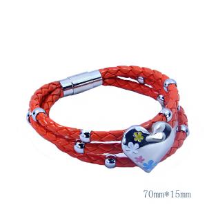 Wholesale Europ American Fashion Trendy Stainless Steel Geniune PU Leather Bracelet Bangle LBL200 from china suppliers
