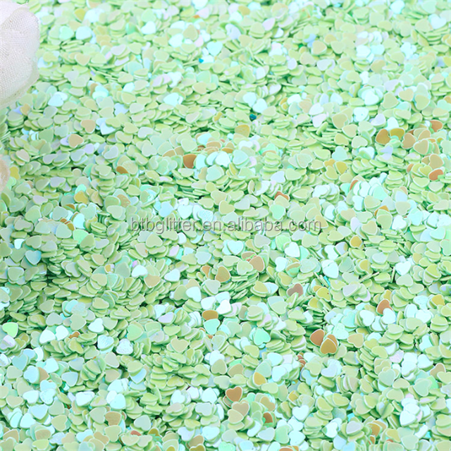 Thousand Choices Offered Sequins 3mm Peach Heart Shape Mixed Glitter PVC Material for Artware
