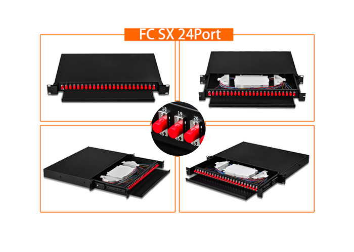 ODF Patch Panel Patch Cord , SC/FC/ST/LC Splicing 24 Port Fiber Optic Patch Panel