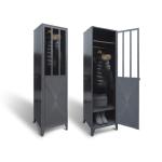 France Style Metal Home Storage Furniture Locker Single Bedroom Wardrobe