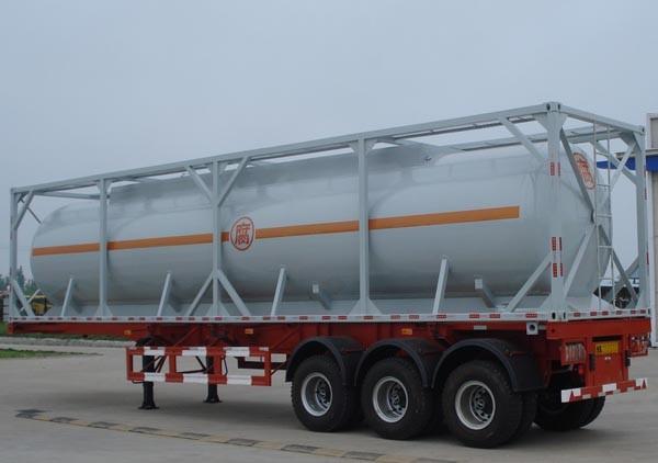 30000 Liters Tank Truck Trailer , Semi Tanker Trailer For Gasoline Transport