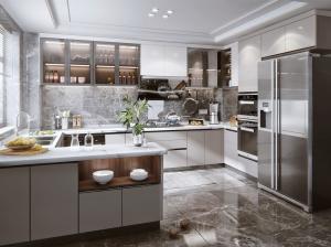Wholesale House Renovation Veneer Kitchen Cabinet Design Marble Stone Bench Top Kitchen from china suppliers