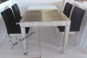 Wholesale Customized Size Toughened Glass Dining Table , Home Mirrored Dining Furniture from china suppliers