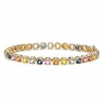 New design 925 Sterling Silver Oval Multi Color Cubic Zirconia CZ Fashion Tennis