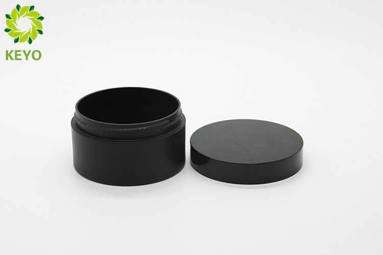 100g Round Body Butter Jars , Matte Black Thick Wall PET Plastic Face Mask Jar