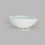 High Glossy White Round Tempered Glass Sink Bathroom Countertop Sink