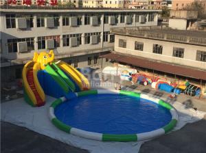 Wholesale 0.55mm PVC Tarpaulin Inflatable Water Slide Park For Kids / Inflatable Water Games from china suppliers