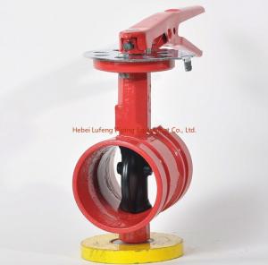 Wholesale Worm Gear Signal Fire Grooved Butterfly Valve from china suppliers