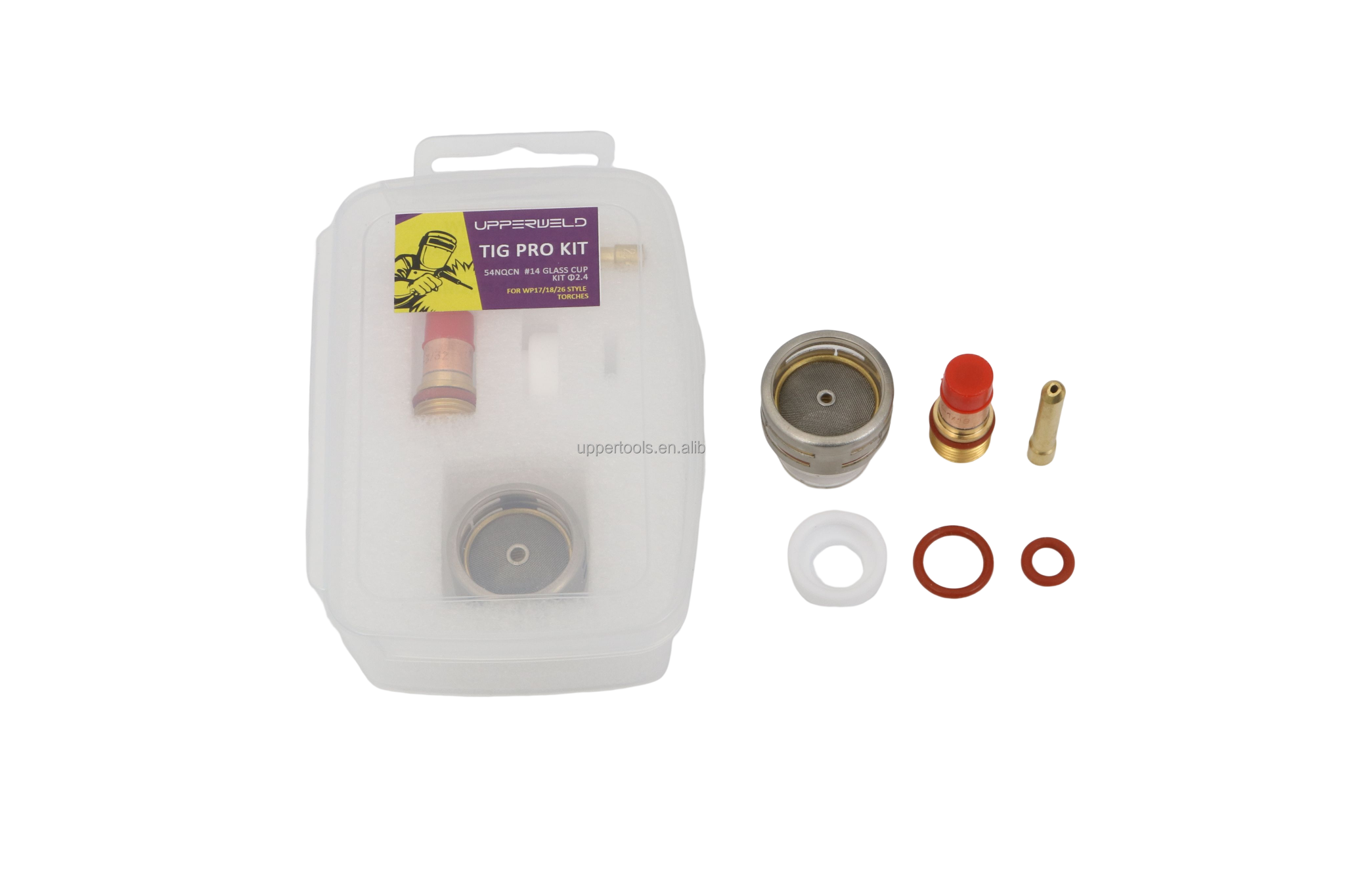 WP17 18 26 Tig Consumables Torch 14 54NQCN Gas Lens Wedge Collect Pyrex Glass Cup Kit