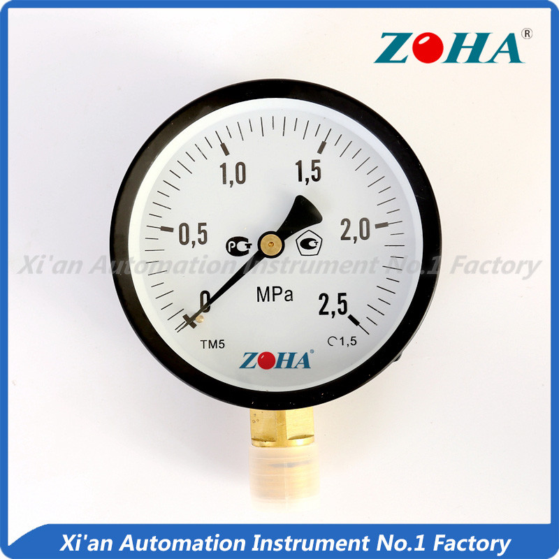 Bottom or Radial Connection Steel Case Brass Internal General Pressure Gauge