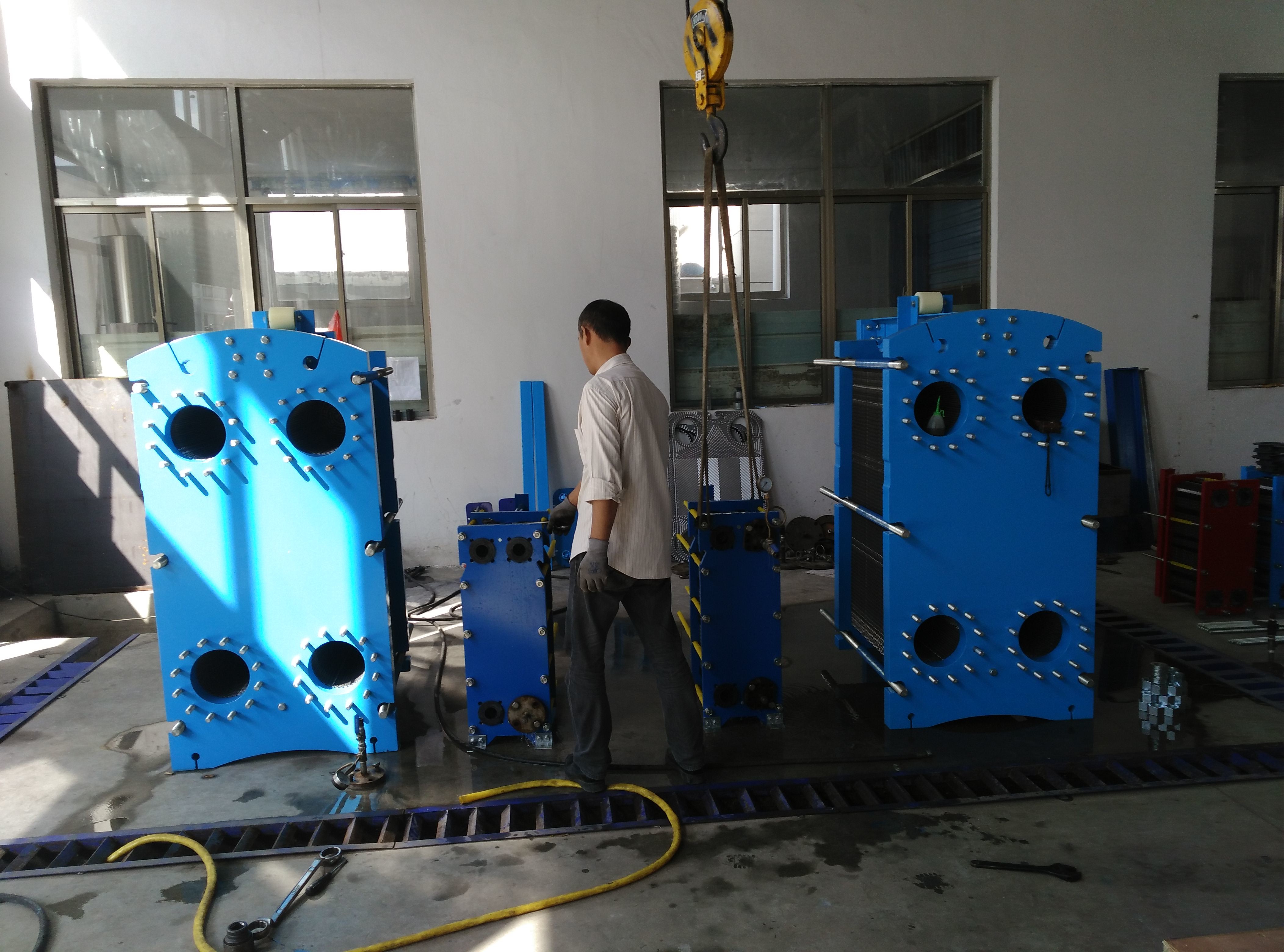 Supply high quality SF series blue color steel carbon frame gasket HRSB industry plate heat exchanger for Heating