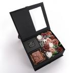 Valentine'S Day Black Paperboard Cardboard Box For Red Roses Gift Soap Flower