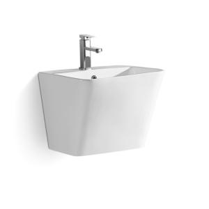 Wholesale Square Ceramic Wall Hung Wash Basin For Functional Bathrooms from china suppliers
