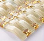 Crystal Glass Mosaic Bathroom Backsplash Tile For Washroom Arches Type