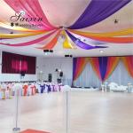 SX-387 Beautiful Wedding Stage Decorative White Drapery Hanging Ceiling Drapes