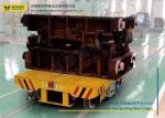 PLC Controlled Battery Transfer Cart , Rail Drive Steel Platform Motorized Wagon