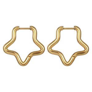 Wholesale Gold Open Frame Star Earrings Dainty Geometric Earrings Wearable For Everyday from china suppliers