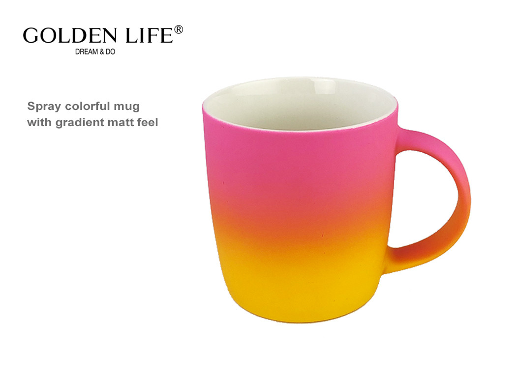 380CC Pretty Gradient Colours Custom Coffee Mugs For Gift