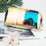 L25*D8.5*H13 Cm yellow PVC Laser Zipper Cosmetic Bag